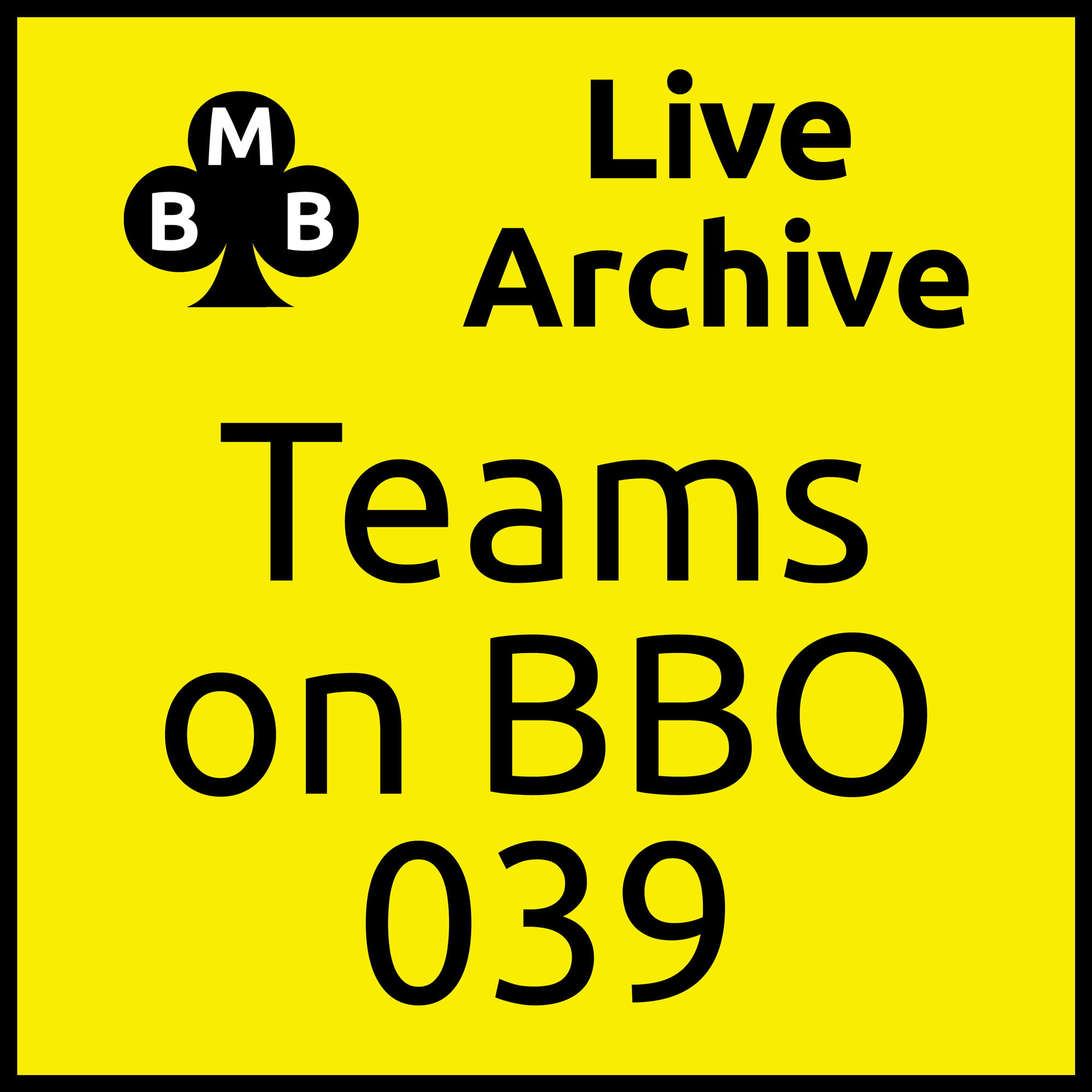 Teams on BBO 39 - Wed 10 Feb 21